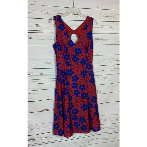 Modcloth Red and Blue Floral Dress - Picture 7 of 12